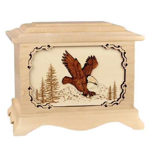 Eagle Urn with hardwood maple and 3 dimensional design