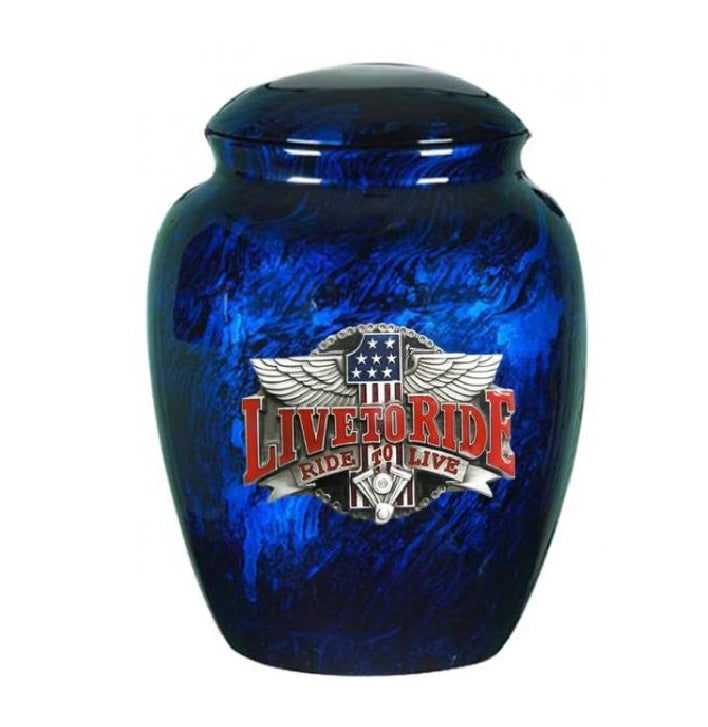 Live to Ride Urn Blue