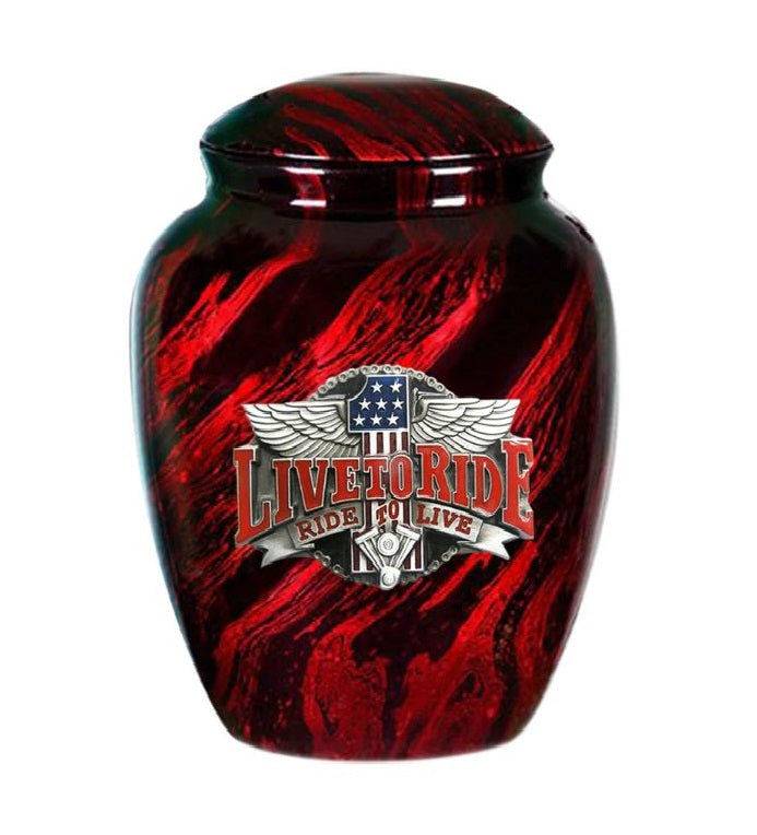 Live To Ride Urn Red