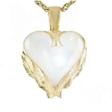 Angel Wings Mother of Pearl Cremation Necklace