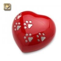 Red Heart Pet Urn Medium