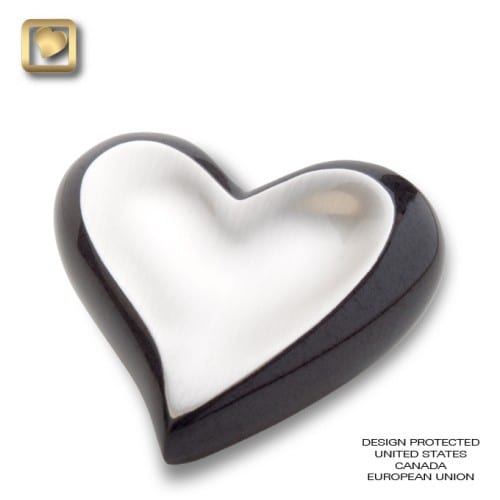 LoveUrns Heart Pewter Midnight Keepsake Urn