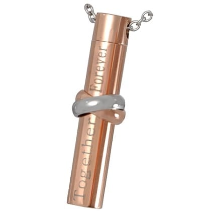 Mens Together Forever Copper Cylinder Pendant