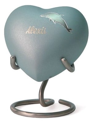 Dolphin Keepsake Heart Urn