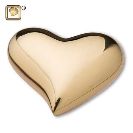 Bright Gold Heart Urn