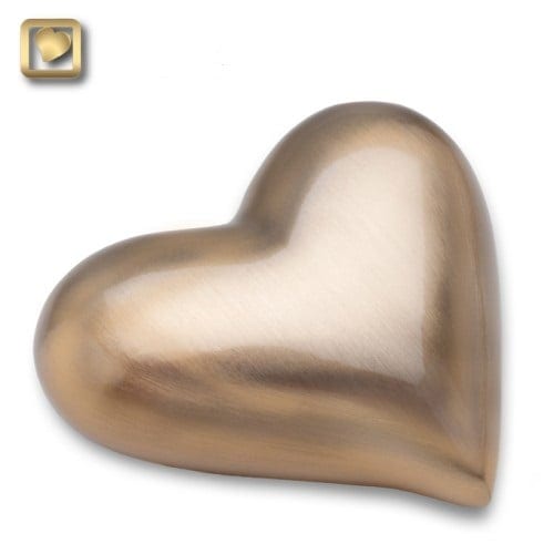 Brushed Gold Heart Urn