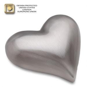 Brushed Pewter Heart Urn