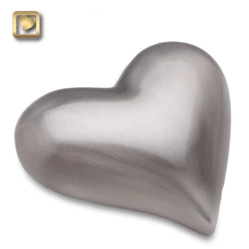 Brushed Pewter Heart Urn