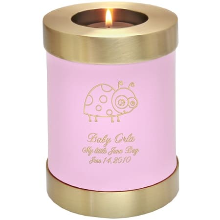Pink Ladybug Candle Urn