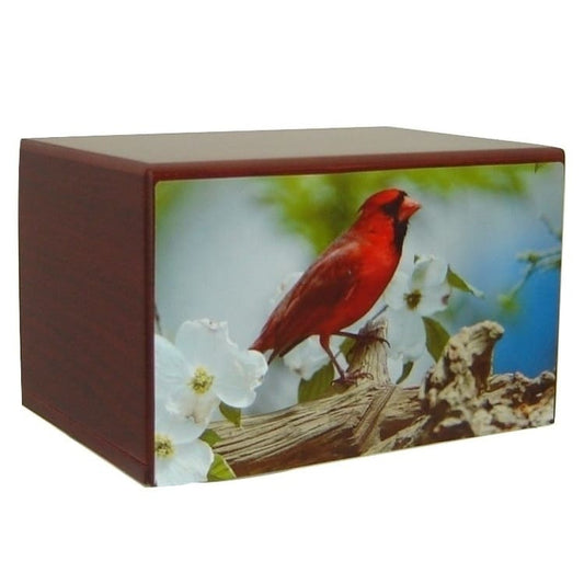 Red Cardinal Urn for Ashes