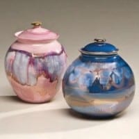 Corona Galaxy Blue Ceramic Urns for Ashes