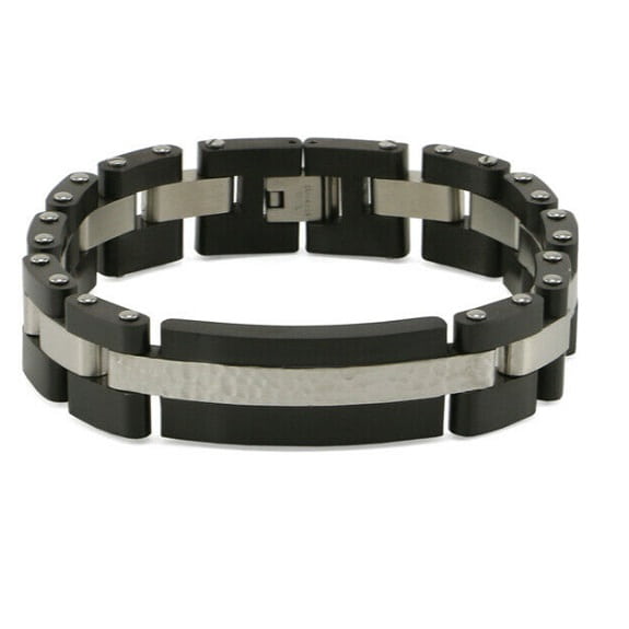 Cable Link Black Cremation Bracelet