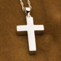 Silver Medium Cross Urn Necklace