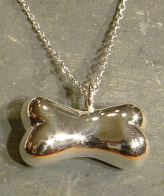 Dog Bone Mother of Pearl Necklace for Ashes