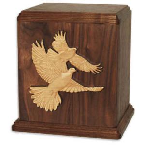 Walnut Doves Extra Large Capacity Urn