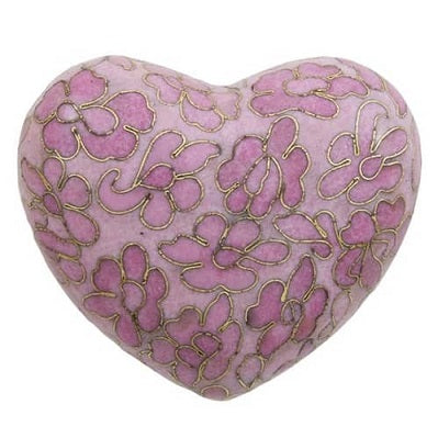 Pink Cloisonne Heart Urn