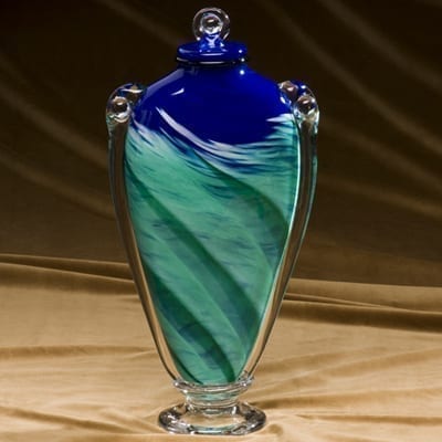 Tranquil Waters Glass Urn