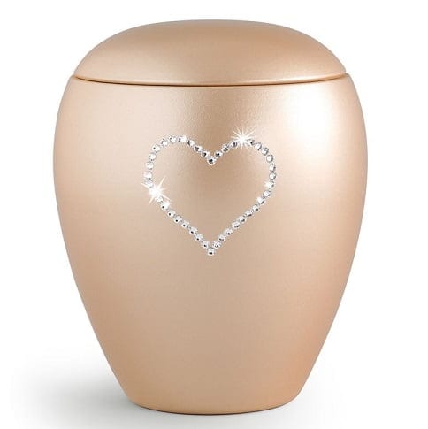 Swarovski Heart Urn Apricot