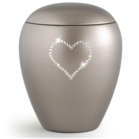 Swarovski Heart Urn Gray