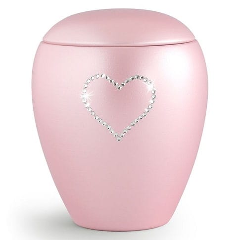 Swarovski Heart Urn Pink