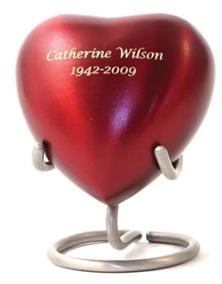 Ruby Red Heart Urn