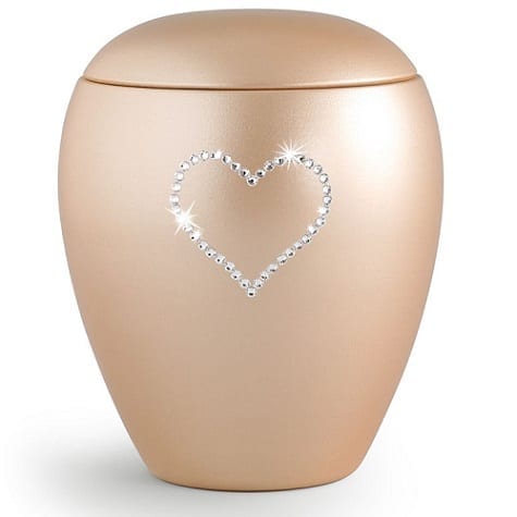 Swarovski Heart Urn Apricot