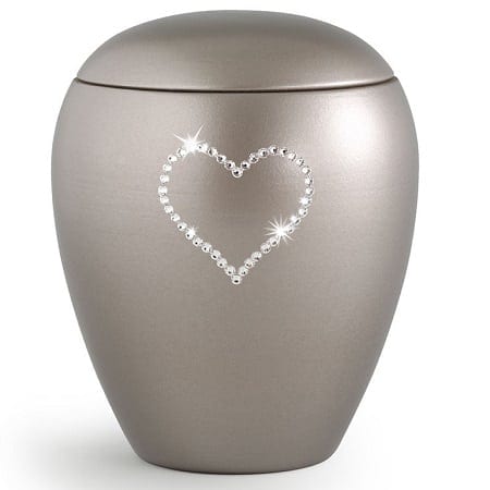 Swarovski Heart Urn Gray