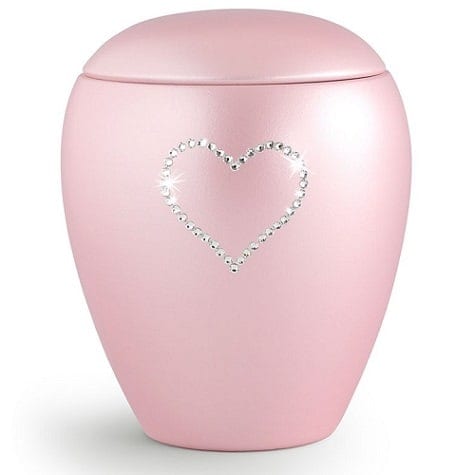 Swarovski Heart Urn Pink