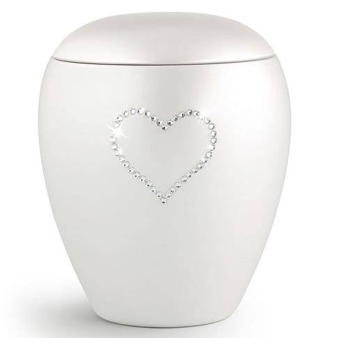 Swarovski Heart Urn White