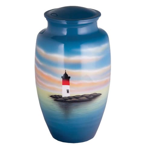 Hand Painted Lighthouse Urn