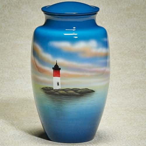 Hand Painted Lighthouse Urn