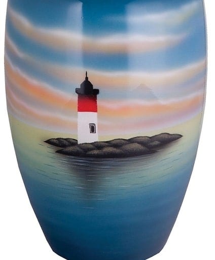 Hand Painted Lighthouse Urn