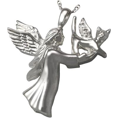 Sterling Silver Angel Cat Urn Pendant