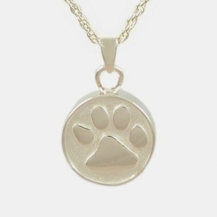 Silver Signet Paw Print Pendant