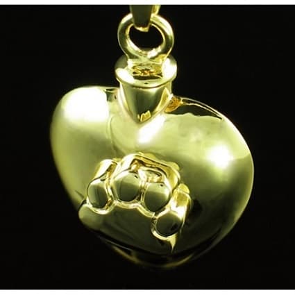 Heart with Paw Cremation Necklace