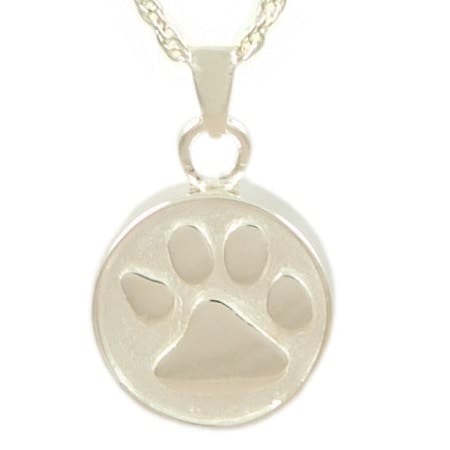 Silver Signet Paw Print Pendant