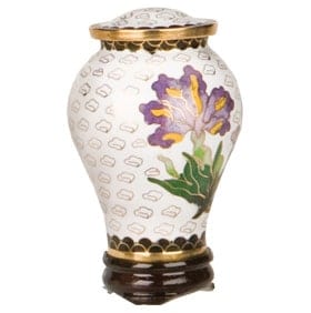 Purple Iris Cloisonne Keepsake Urn