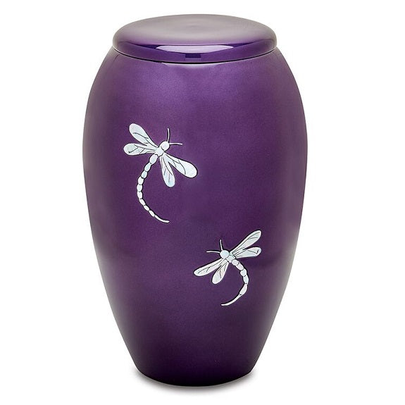 Purple Dragonflies Urn