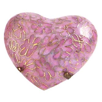 Pink Cloisonne Heart Urn