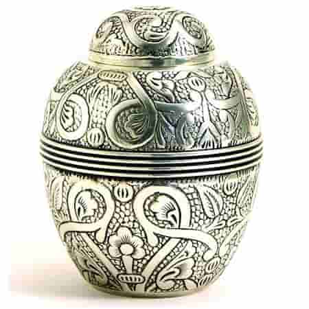 Silver Embossed Small Urns in 2 sizes