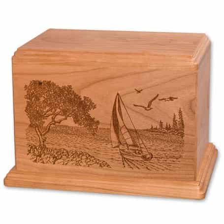 Soft Breezes Wood Urn