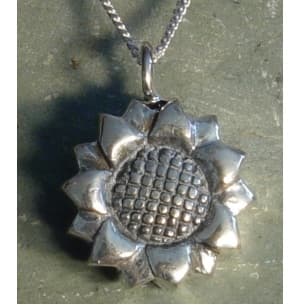 Sunflower Cremation Urn Necklace