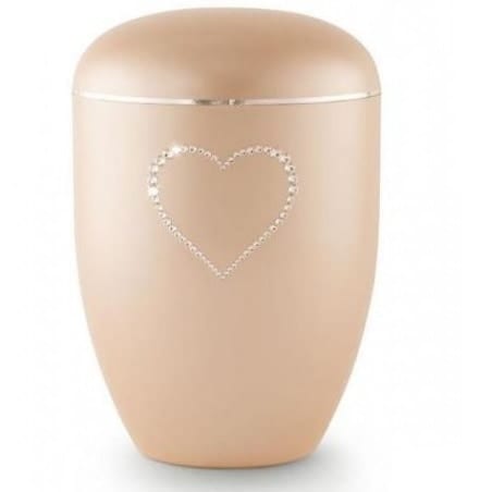 Swarovski Heart Urn Apricot