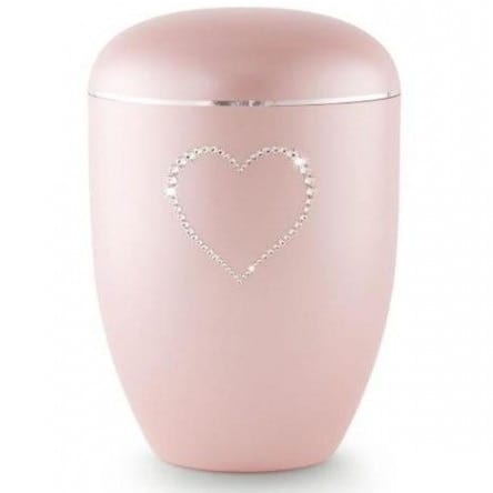 Swarovski Heart Urn Pink