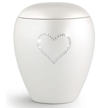 Swarovski White Heart Small Urn