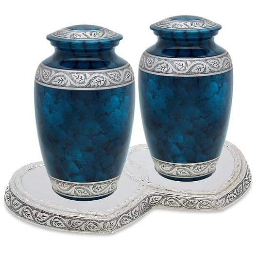 Blue Urns for Two Set