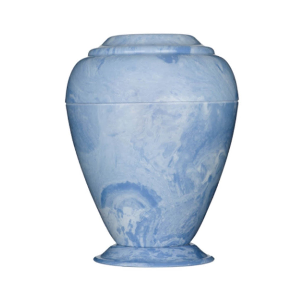 Marble Burial Urn for Ashes Light Blue.
