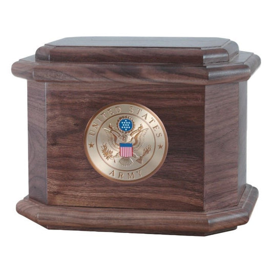 Army Urn for Ashes Diplomat Walnut Wood