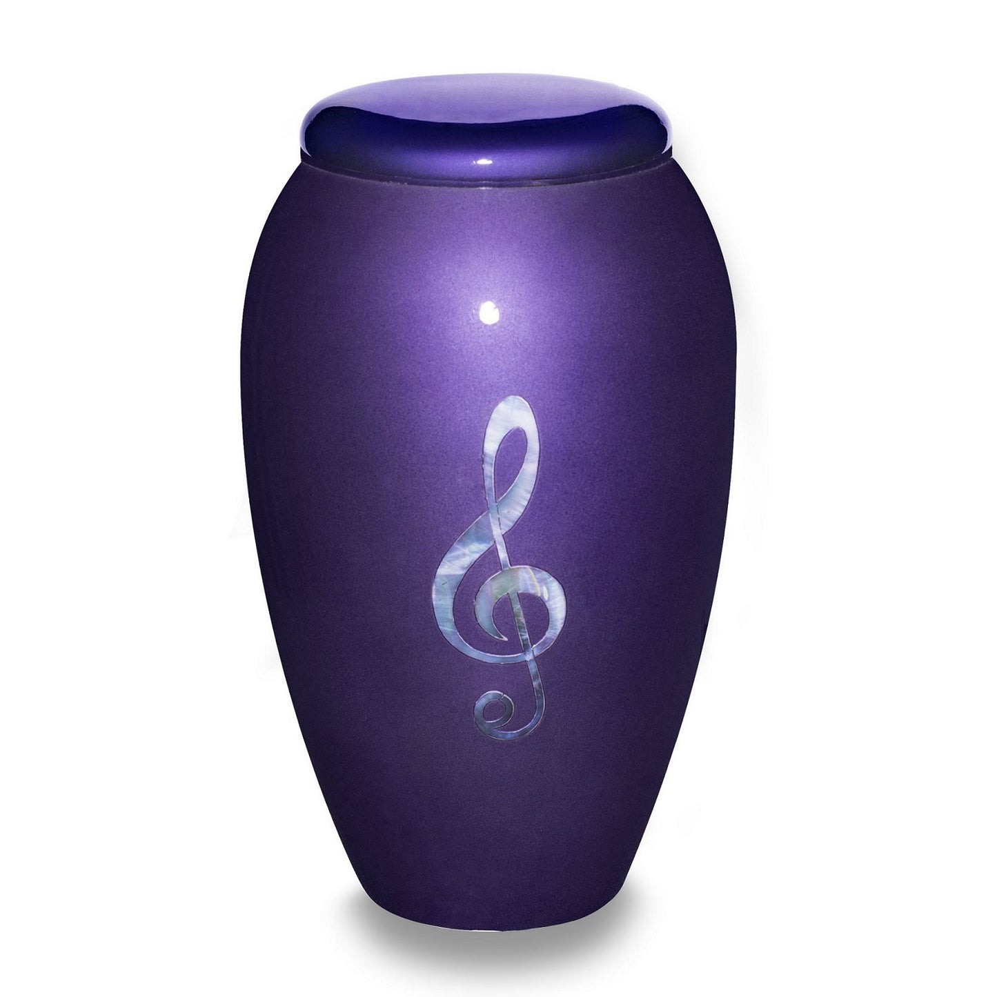 Music Staff Urn Mother of Pearl Purple