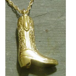 Cowboy Boot Urn Necklace for Ashes
